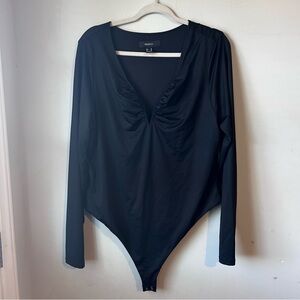 Forever 21 Women’s Black Long Sleeve V-Neck Bodysuit Size 3X